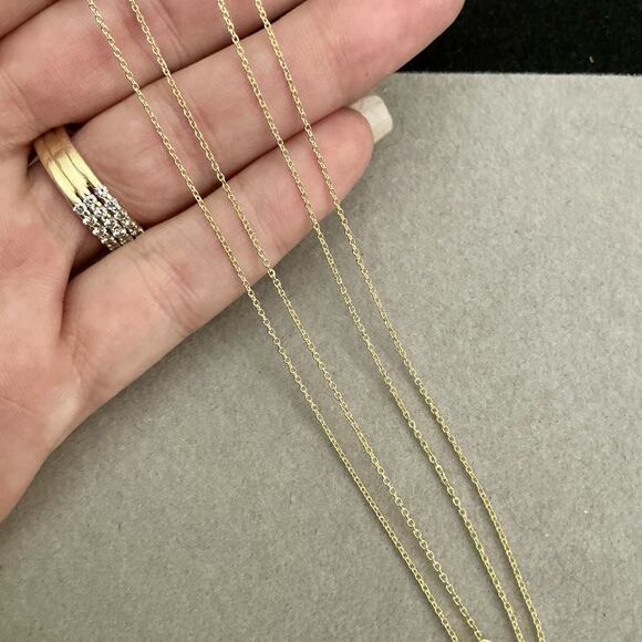 SOLID 10K Gold Cable Link Chain 1MM Necklace 24in BSI ~ NEW *LAST ONE* - Picture 8 of 10